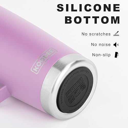 Miniatura 4 de koodee Taza de café aislada de 20 onzas con tapa y asa, acero inoxidable de doble pared al vacío, taza de campamento, vaso de café de viaje (morado