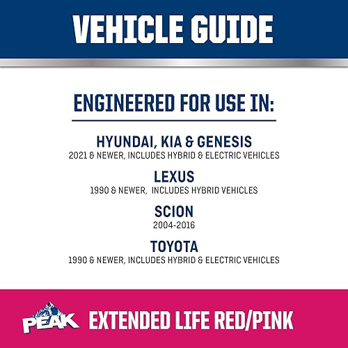 Miniatura 7 de PEAK OET Extended Life - Anticongelante concentrado rojorosa para vehículos asiáticos, 1 galón
