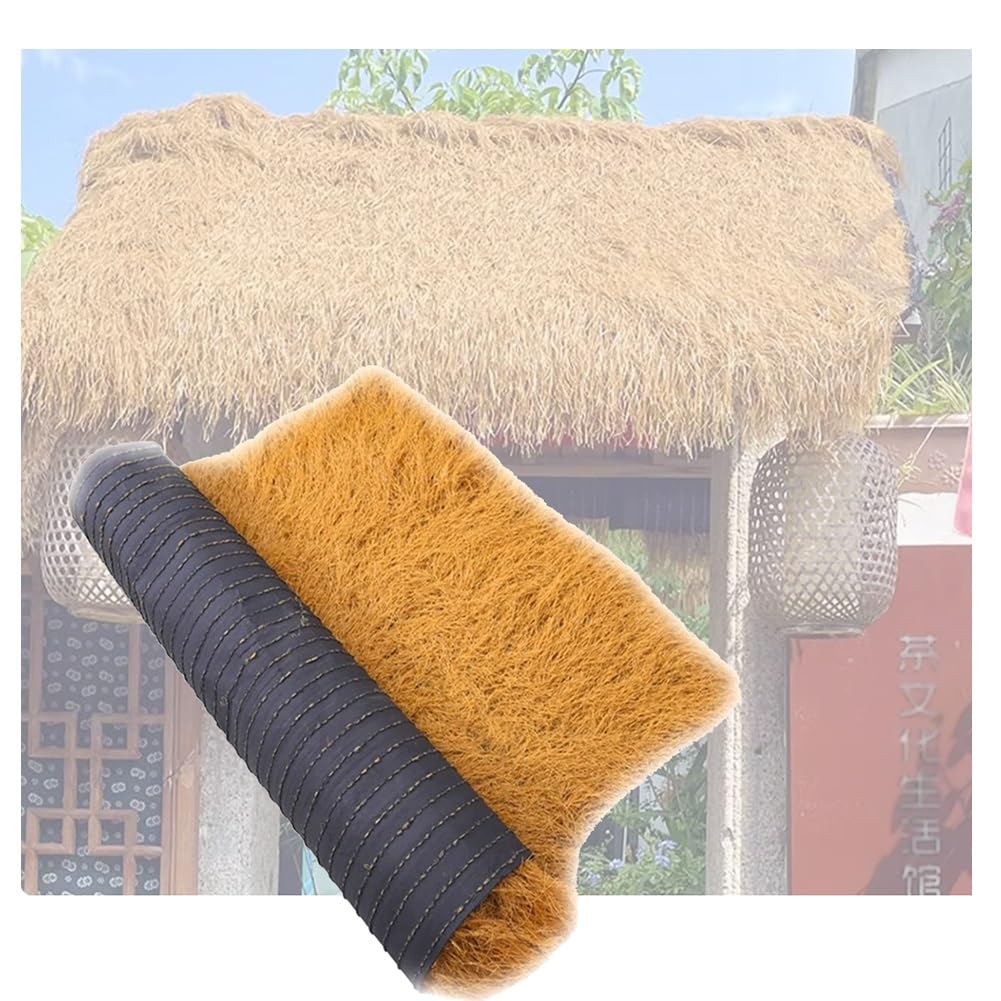Rouleau paille chaume synthétique adhésif 1x4m imperméable pour toiture de paillote