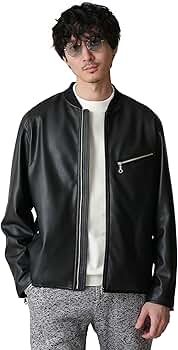 ナノユニバース　レザーリブブルゾン　ネイビー　M ナンバーナイン×ナノ・ユニバース NN別注リブブルゾンジャケット MA1