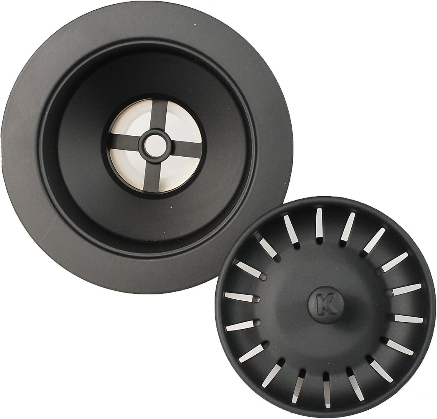 Keeney K1439BLK Deep Thread Cast Brass Sink Power Ball Basket, Complete Kitchen Strainer 3.5", Black