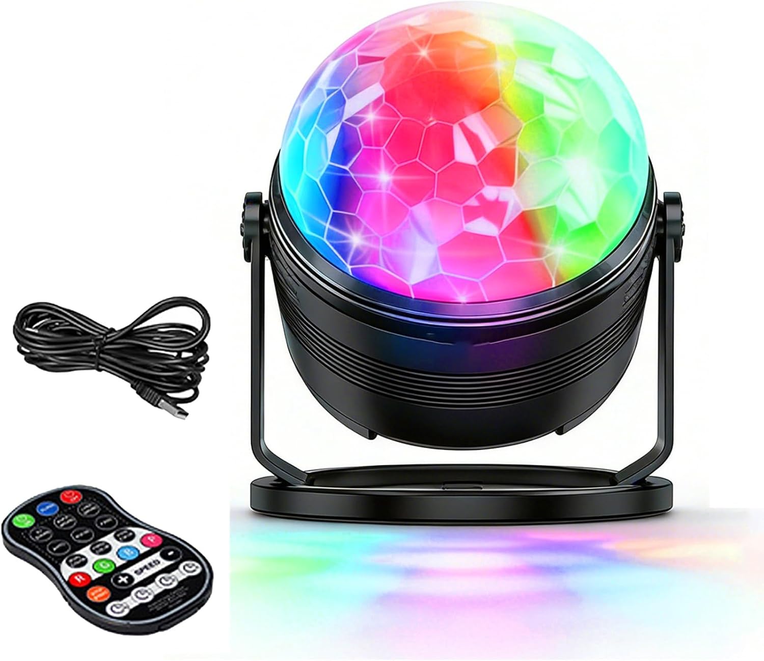 LED Sound Activated Party Lights, Disco Ball Light, DJ Strobe Lamp for Home Dance Parties Birthday KTV Wedding Show Club Flashing Nightclub Rave