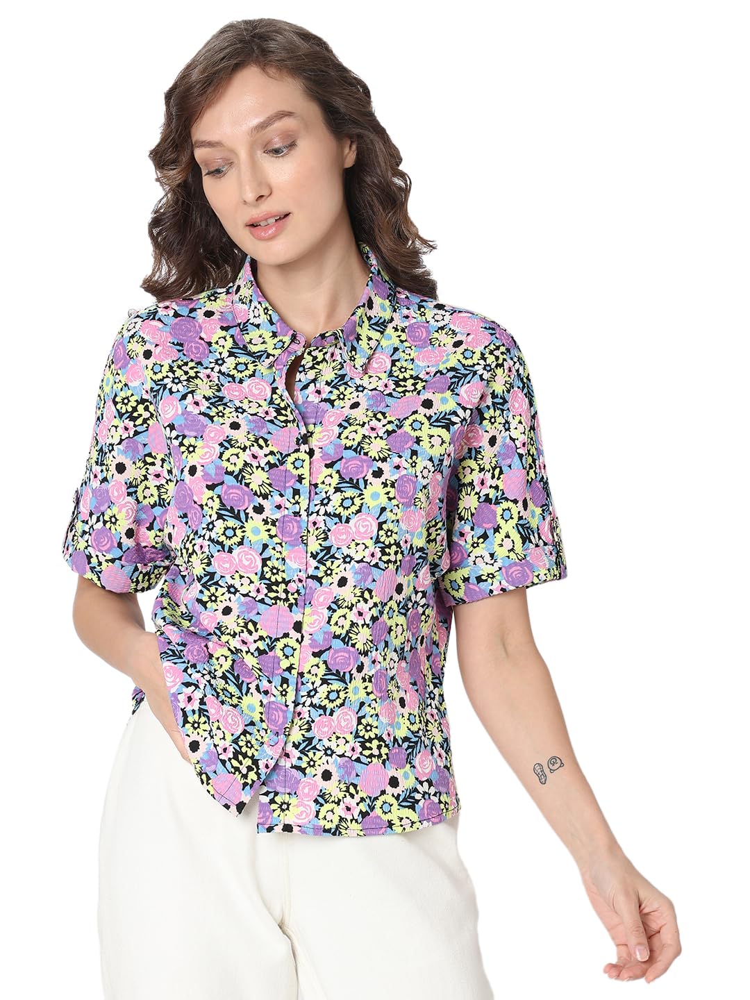 Floral Printed Half Sleeves Casual Shirt-image-13