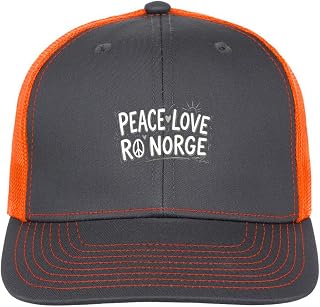 Peace Love RO Norge Mesh Snapback Hat for Men Adjustable Running Trucker Caps
