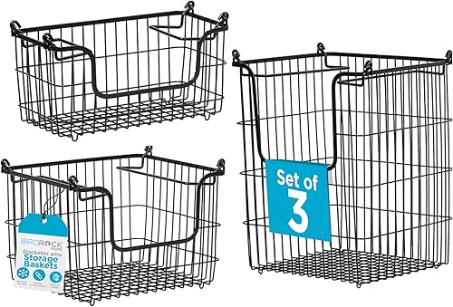 BIRDROCK HOME Contenedores apilables de almacenamiento de alambre de 3 piezas, organizador de frutas y verduras, casa de campo moderna, armario de disponible en Yaxa Costa Rica