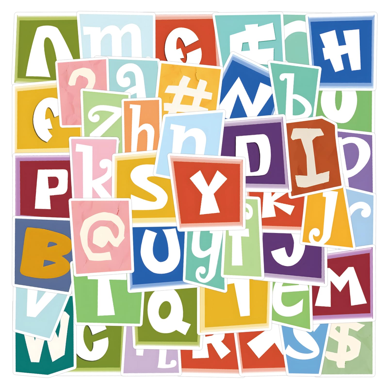 100Pcs Alphabet Stickers Pack, Graffiti Letter Decals for Scrapbooking Junk Journal Laptop Computer Door Mailbox DIY Crafts Classroom Decor,
