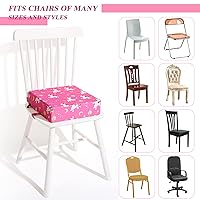 Vista 7 de Asiento elevador para mesa de comedor, asiento elevador de apoyo más fuerte para mesa lavable, 2 correas más seguras, parte inferior antideslizante