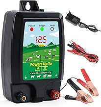 10km Elettrificatore Per Recinto Elettrico, Recinzione Elettrica per Animali, Per Animali, Allevamento Di Pollame, Pastore, Strumento Per Recinzione Impermeabile (Black)