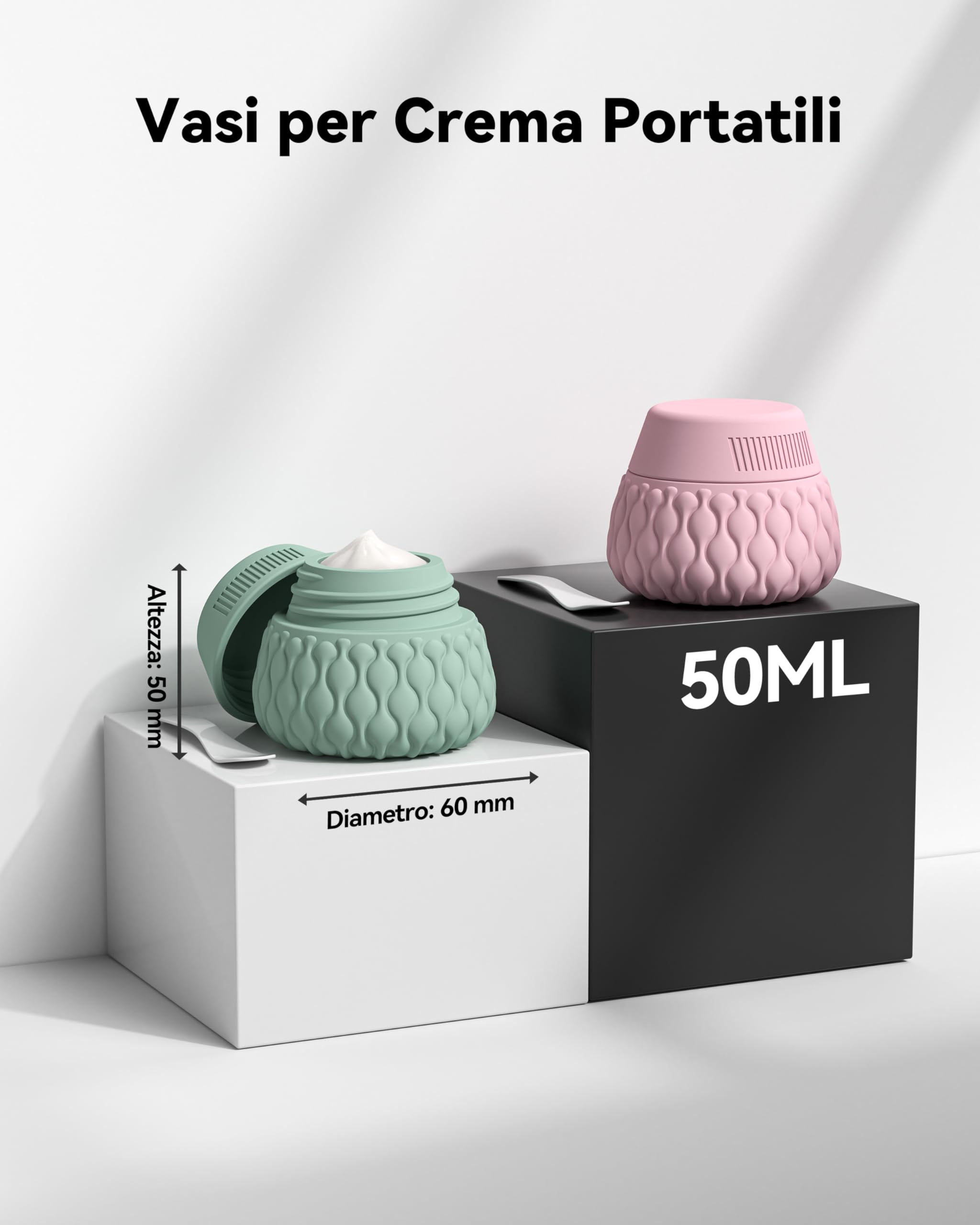 Lericttor Contenitori Viaggio Liquidi 100/50 ml, 8 Pezzi Bottiglie da Viaggio Aereo in Silicone, Set di Flaconi da Viaggio con Borsa da Toilette, Boccette da Viaggio per Shampoo, Lozione, Cosmetici