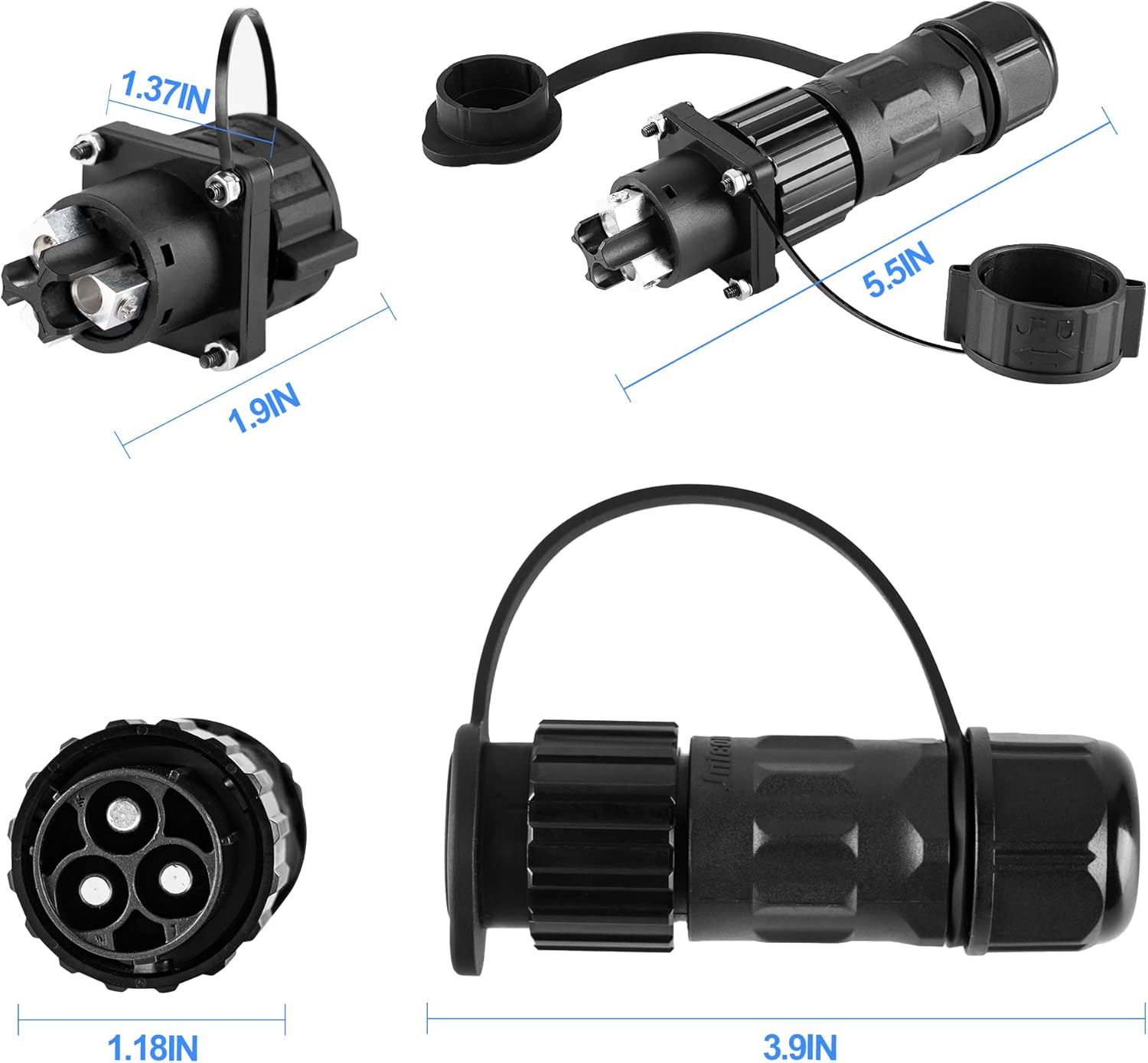 Trolling Motor Plug Receptacle 70A - Waterproof Boat DC Power Connector 12/24/36/48V for Fishing Reels, DownRiggers