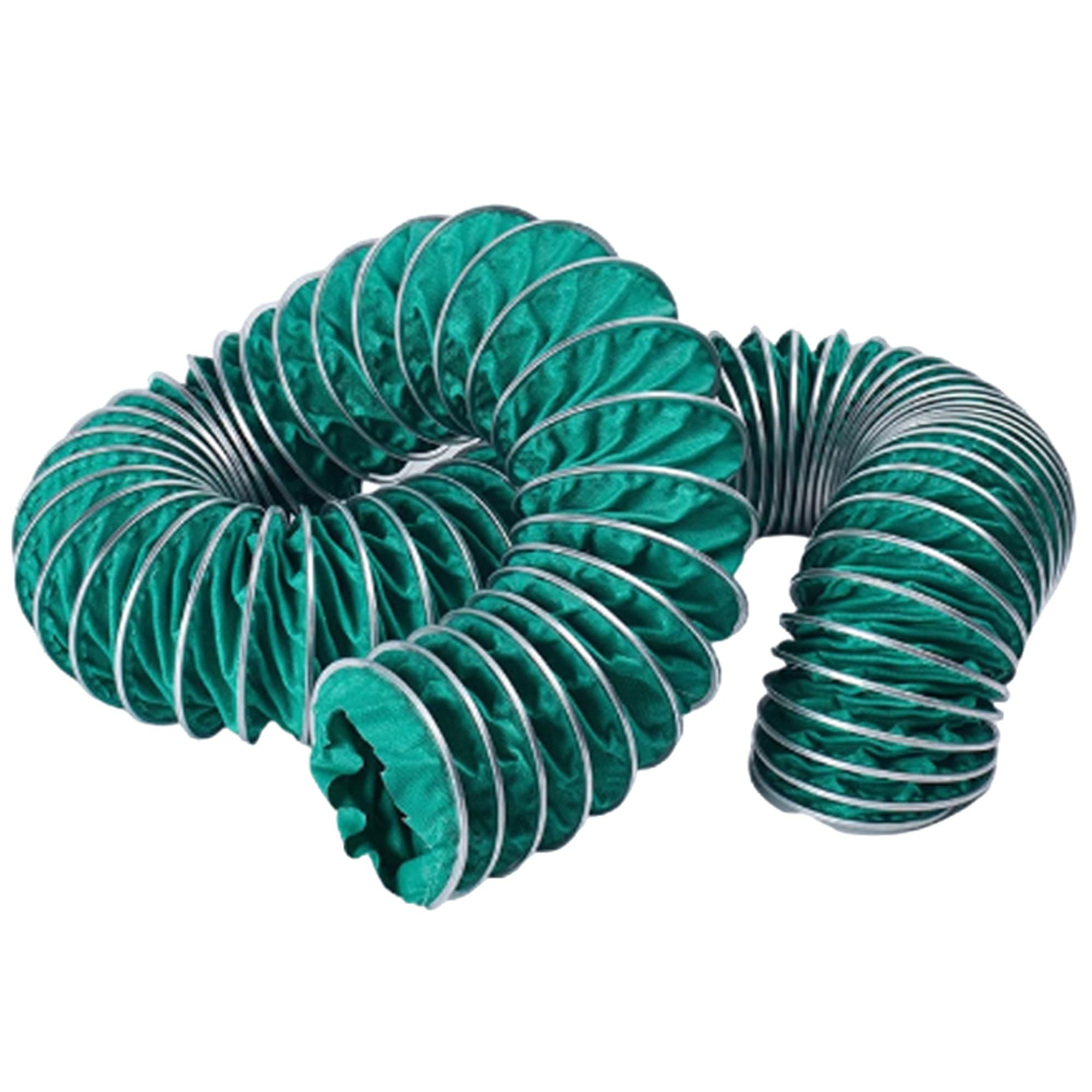 Tubo de ventilación Flexible Verde Resistente al Fuego, para Ventilador de extracción, Manguera de conducto ignífuga para Ventilador soplador, 2 Abrazaderas Incluidas