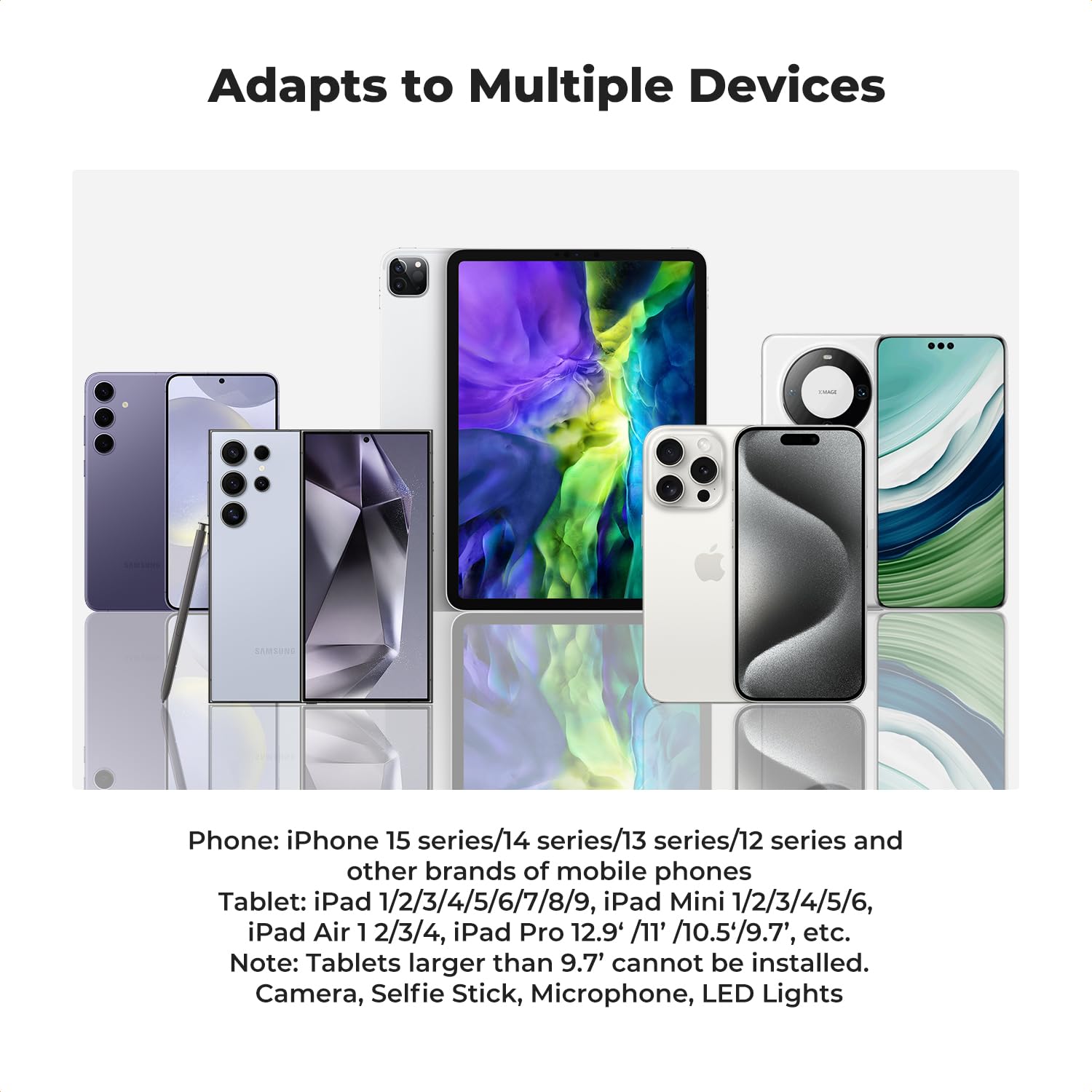 K&F Concept Uchwyt do tabletu MS20, uchwyt na telefon komórkowy, stojak i adapter do tabletów i telefonów komórkowych