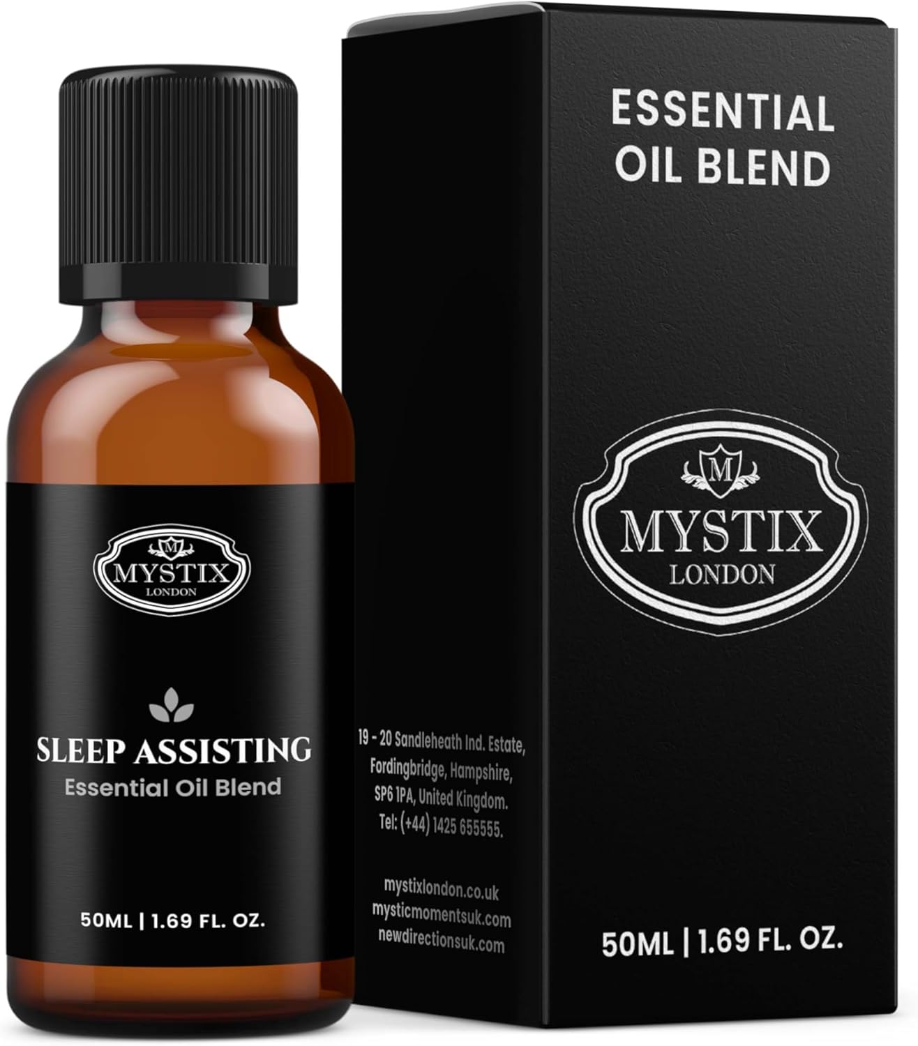 Mystix London | Sleep Assisting Pure & Natural Essential Oil Blend 50ml - for Diffusers, Aromatherapy & Massage Blends | Perfect as a Gift | Vegan, GMO Free