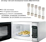 Paquet de 5 5304509451 Micro-ondes Four Fuse pour GE,Frigidaire, Kenmore Microwave,20 Amplificateur 125 Volt-Remplacements 1810711, EA3486694,PS3486694,AH3486694, AP4980426