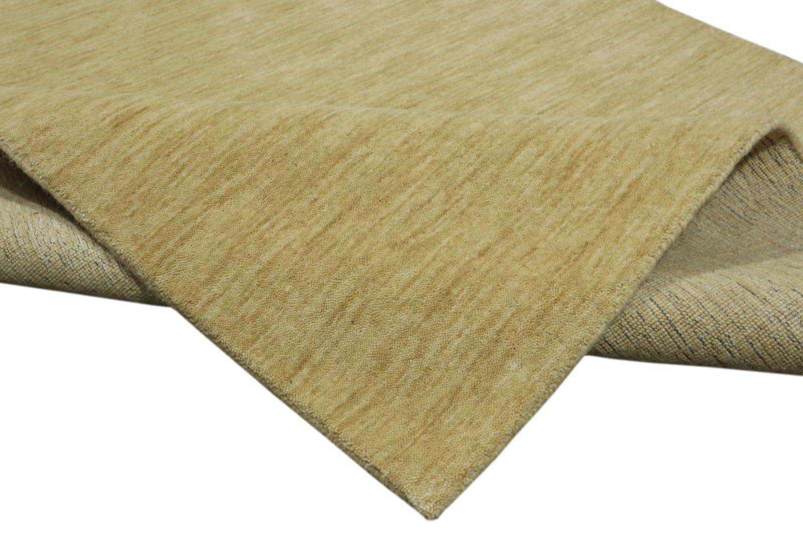 HL1079 Tapis Gabbeh tissé à la main 100 % laine - Beige uni - 120 x 180 cm
