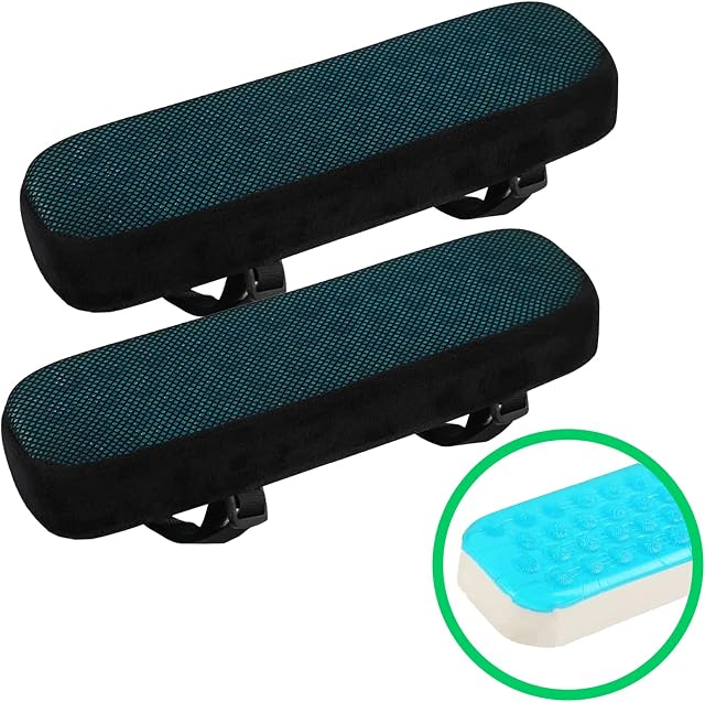Catekro Ergonomic Armrest Pads - Office Chair Armrest Cover Pillow - Elbow Support Pads for Computer, Gaming and Desk Chairs (One Pair)