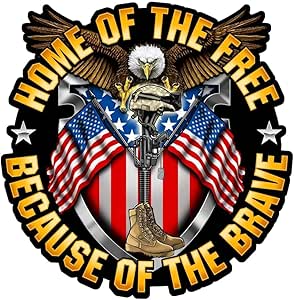 Amazon.com: Patriotic Eagle American Flag Military Sticker, Vinyl Decal