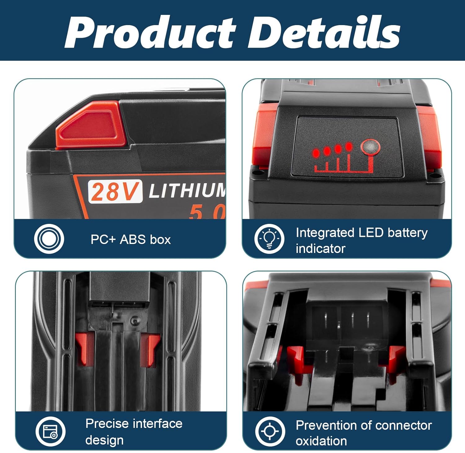 28V 6000mAh Li-Ion Battery Compatible for Milwaukee Batteries 6Ah Battery Compatible with Milwaukee 28V Tools Mk-28 Mk-28B, Mk-28BX, 48-11-2830, V28, 0726-20, 0719-20, 0779-22