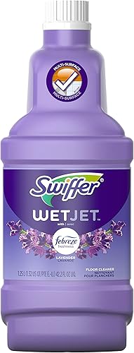 Swiffer Recambio de solución limpiador de pisos, lavanda, 42.2 onzas líquidas, paquete de 4