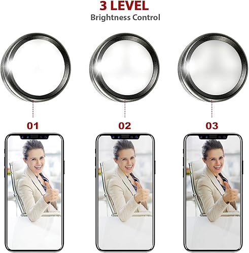 Miniatura 2 de LimoStudio AGG2638 - Anillo de luz para selfie con paño de limpieza negro y soporte para teléfono celular de cuello de cisne para todos los