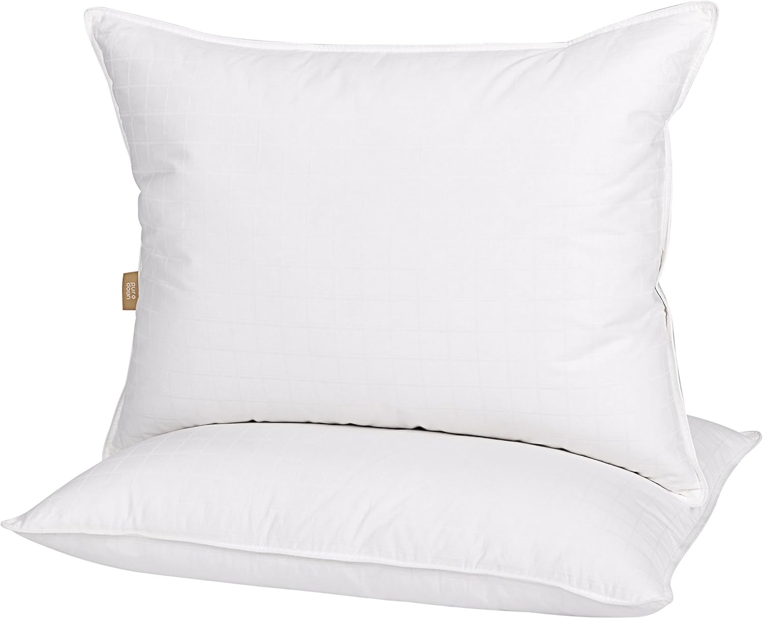 Puredown White Down Feather Bed Pillows for Sleeping, 100 Cotton