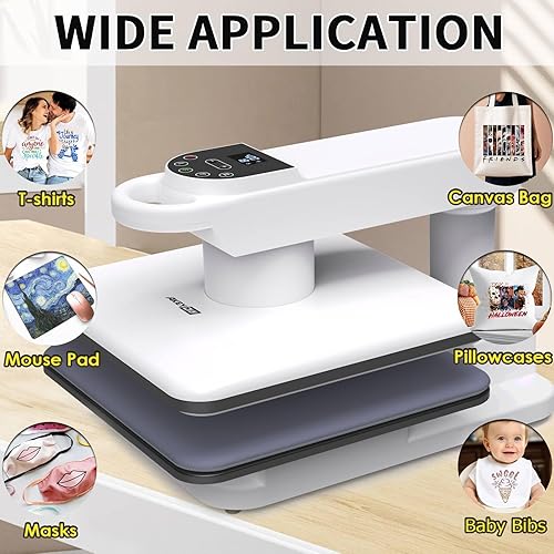 Miniatura 8 de AKEYDIY Prensa de calor automática giratoria de 15 x 15 pulgadas para camisetas, máquina de transferencia de calor profesional de sublimación con