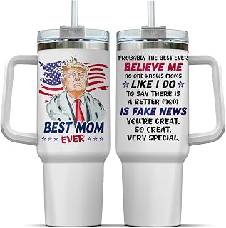 Mama Eleven Funny To Mommy Mother Straws Day For Water Cups Modern Handle Simple, Trump Best Mom Gifts, Tumbler 40 Oz With Handle Lid And Straw, Trump Best Mom Ever Us