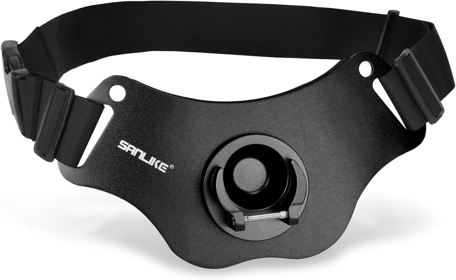 SAN LIKE Fishing Belt Rod Holder Aluminum Fighting Belt - Adjustable Aluminum Waist Fighting Belt rod belt Stand-up Offshore Gimbal Padded (Black)