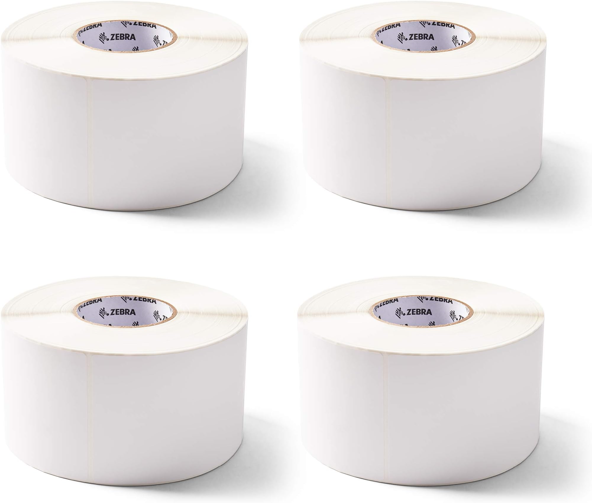 Zebra 4 x 6 in Thermal Transfer Polypropylene Labels PolyPro 4000T Permanent Adhesive Shipping Labels 3 in Core 4 rolls 10031660SP