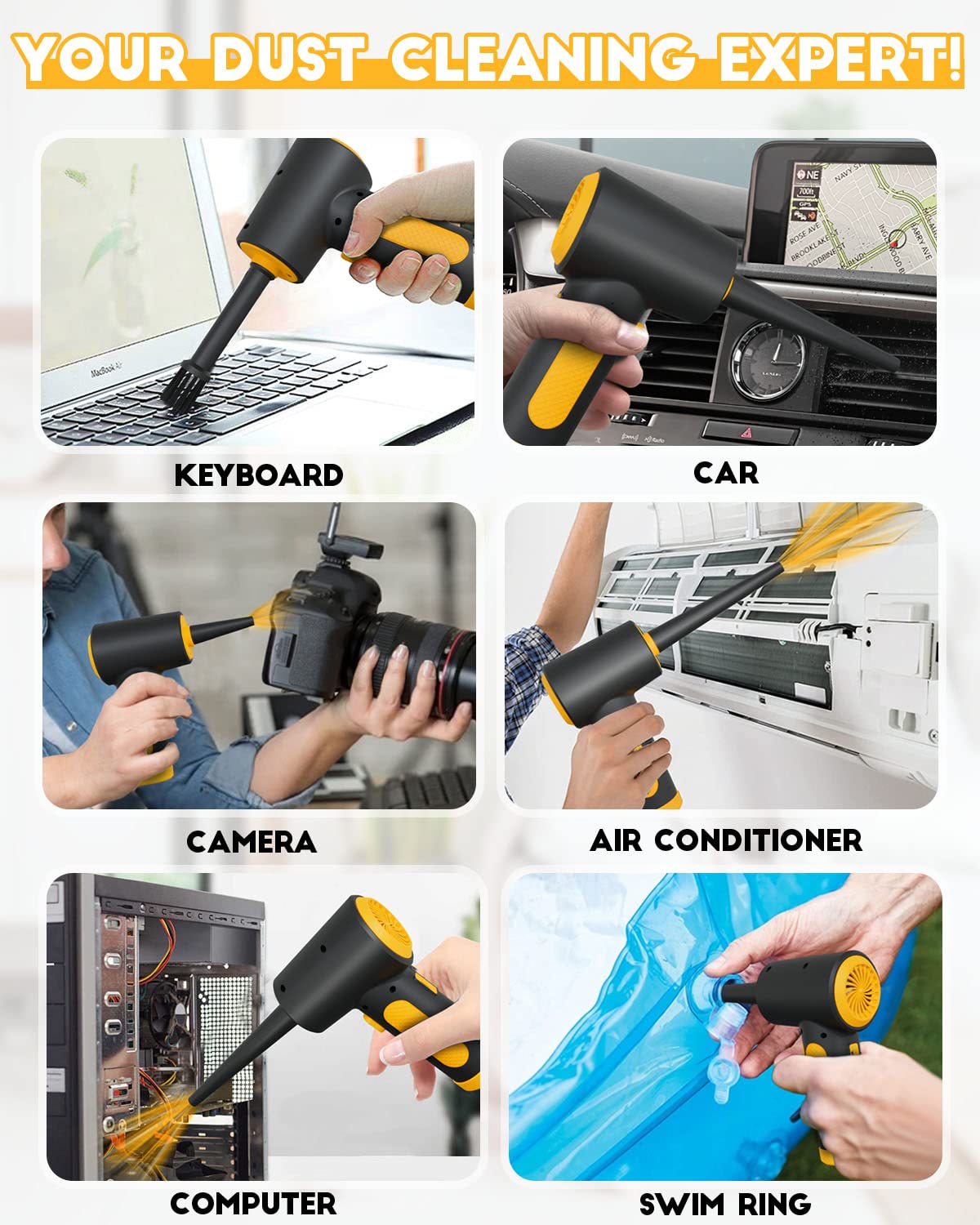 Electric Dust Blower Copressed Air Spray For PC Cleaning Kit, 200,000