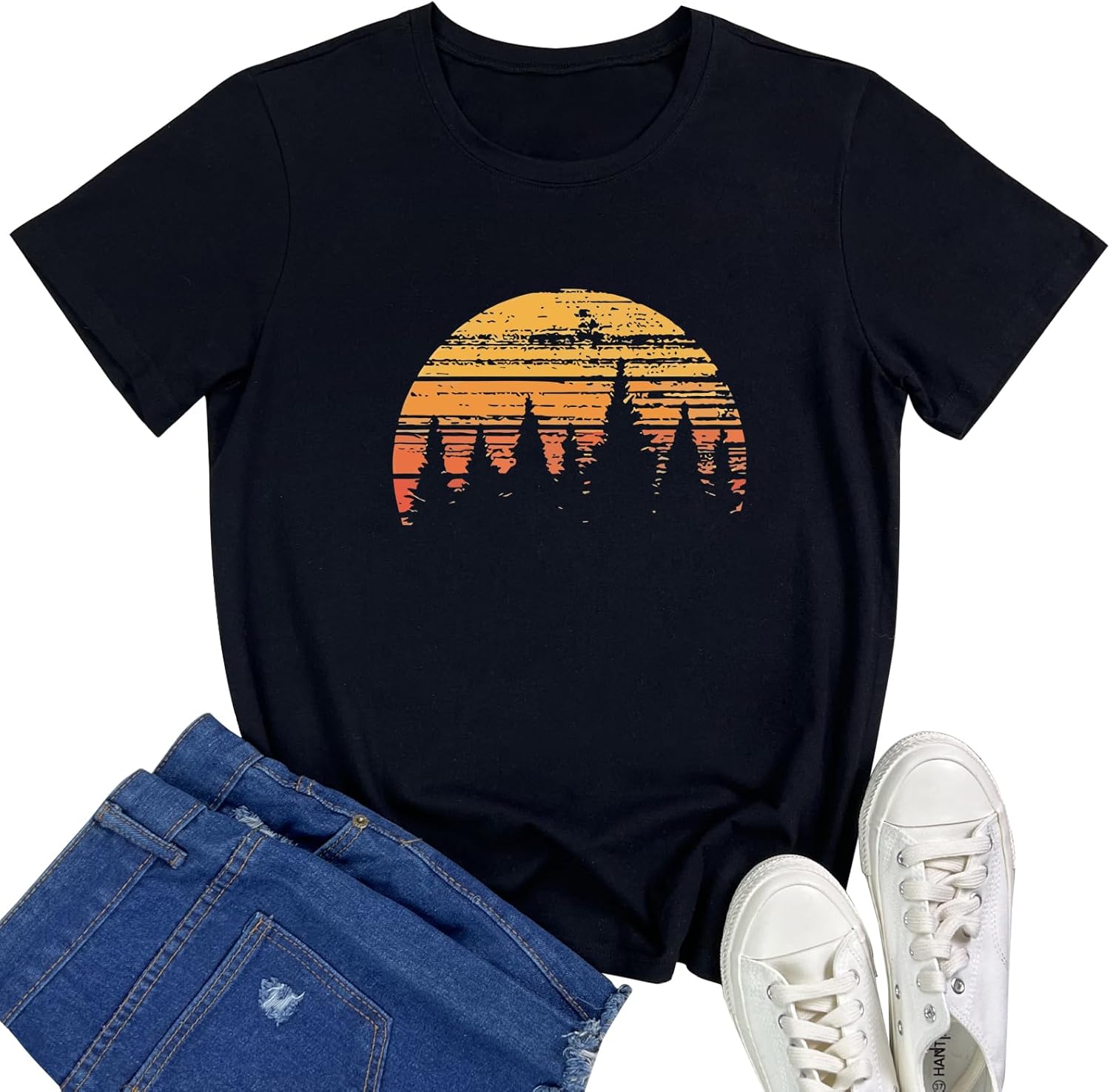 BLACKMYTH Women Cute Graphic Tees Crewneck T Shirts BLACKMYTH Women Cute Graphic Tees Crewneck T Shirts