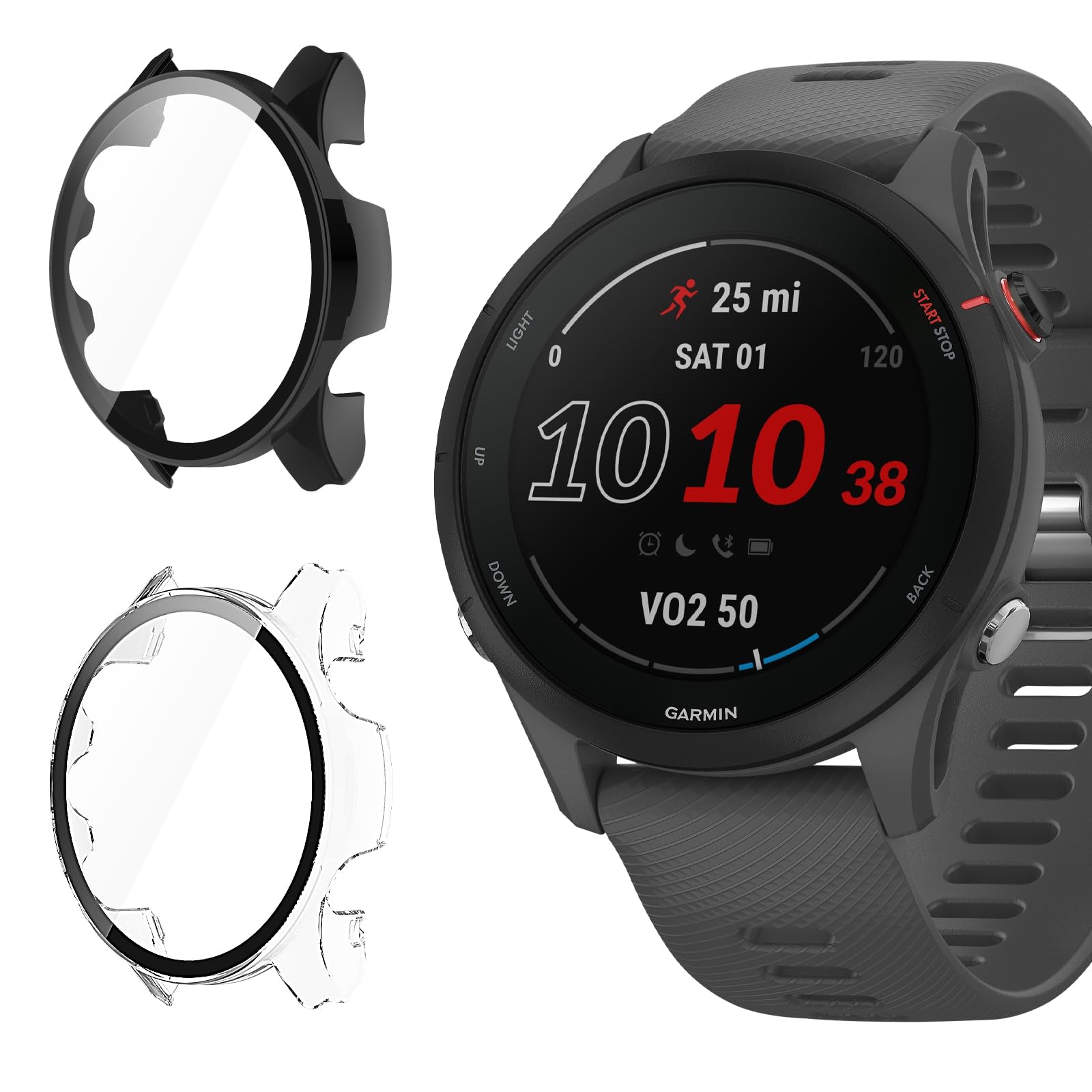 Ivoler Schutzhülle Für Garmin Forerunner 255 - Mit Glas-Displayschutz, Ultradünn & Kratzfest