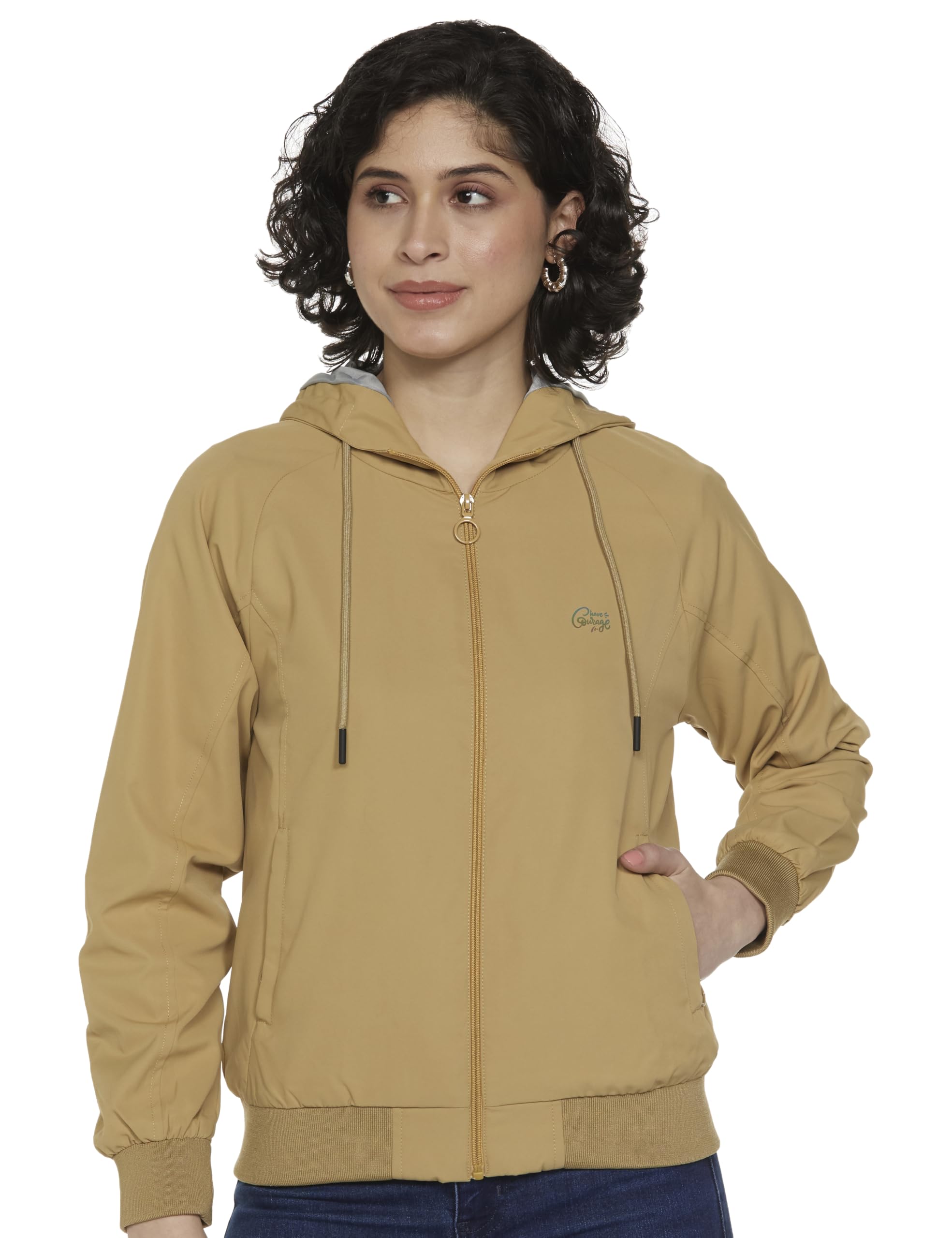Qube By Fort Collins Polyester Women'S Parka Standard Length Coat (MM1031AZ_Camel, Beige