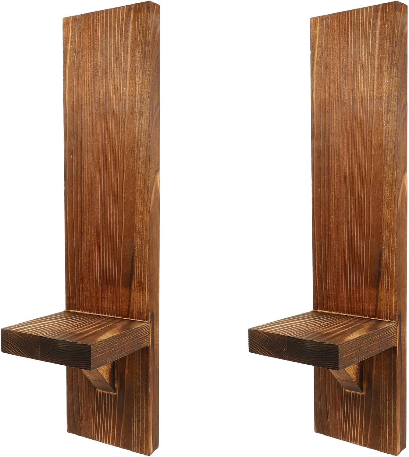 SAFIGLE Wooden Wall Sconce Candle Holders Pair Vintage Rustic Wall-Mounted Candle Sconces for Home Décor for Living Room and Hallway