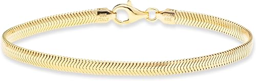 Miabella Pulsera de eslabones de plata de ley 925 italiana maciza de 0.157 in con cúpula de espiga de espiga para mujeres y hombres, fabricada en