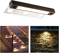 Vista 1 de Gardenreet Luz LED Hardscape,Carcasa de latón fundido,Fuente de luz integrada 3W 3000K, luz de paso LED, 7 pulgadas de largo, bajo voltaje 12V AC/DC