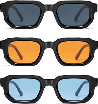 VANLINKER Retro Small Chunky Rectangle Sunglasses for Men Women VL9823