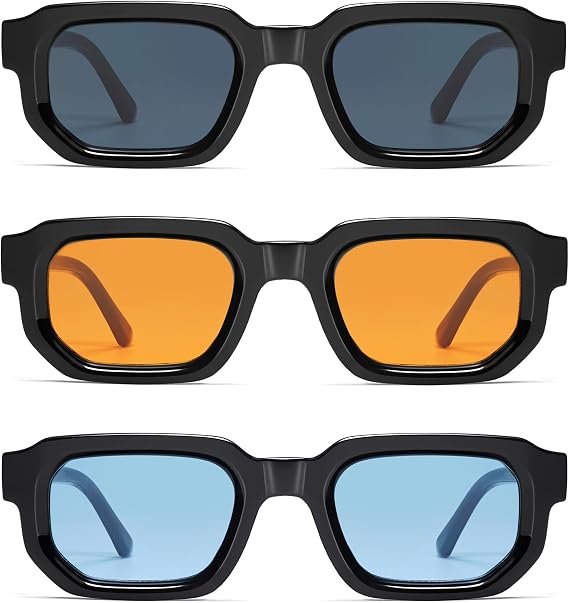 VANLINKER Retro Small Chunky Rectangle Sunglasses for Men Women VL9823