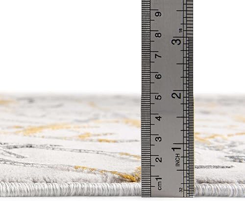 Miniatura 2 de Rugs.com Finsbury Collection Alfombra Alfombra ovalada mediana amarilla y gris de 5 pies 3 x 8 pies, perfecta para salas de estar, comedores