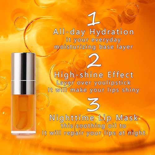 Miniatura 3 de Aceite hidratante para labios, brillo de aceite de labios hidratante, no pegajoso y de larga duración, tinte de aceite labial de cabeza de cepillo