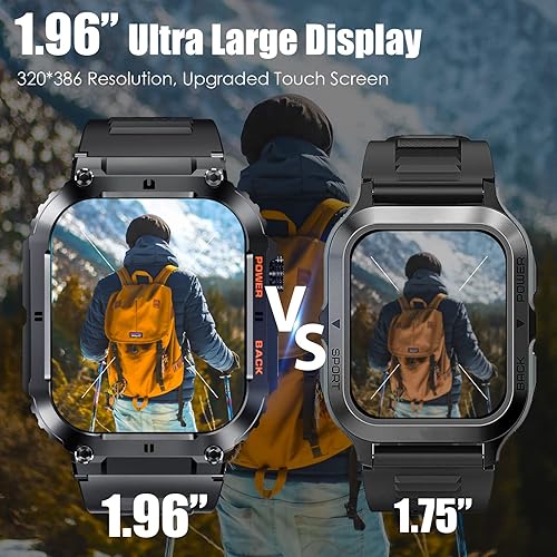 Miniatura 2 de EIGIIS Relojes inteligentes militares para hombres 1.96 pulgadas HD pantalla grande resistente reloj inteligente (respuestallamadas de marcado)