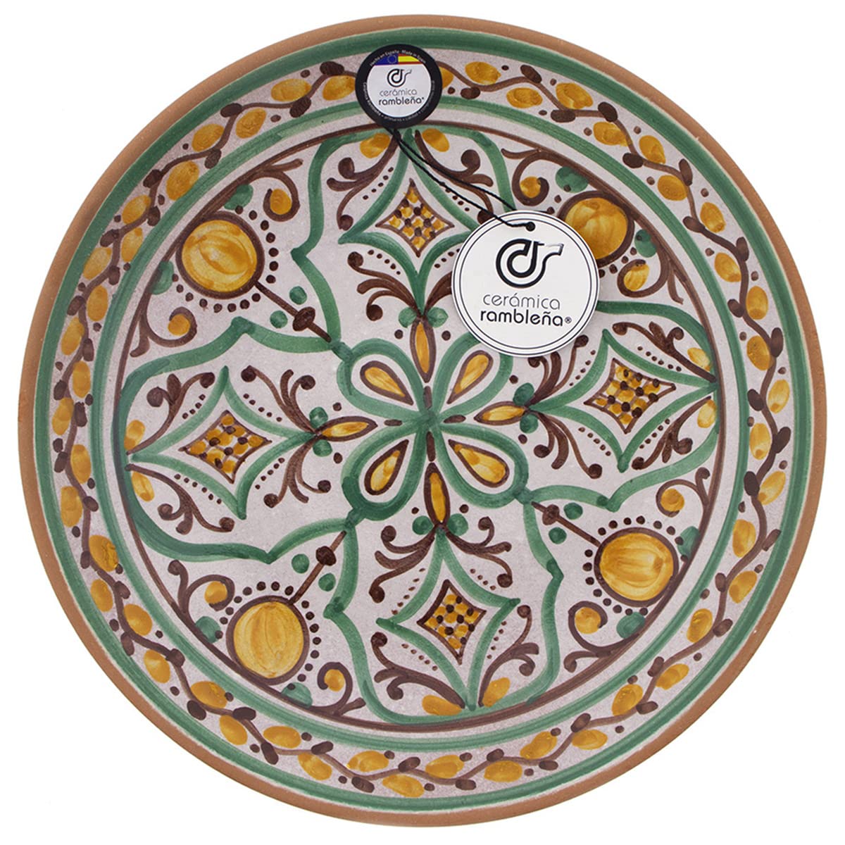 Plato decorativo pared CERÁMICA RAMBLEÑA D47 27x27x4.5 cm Hecho a mano