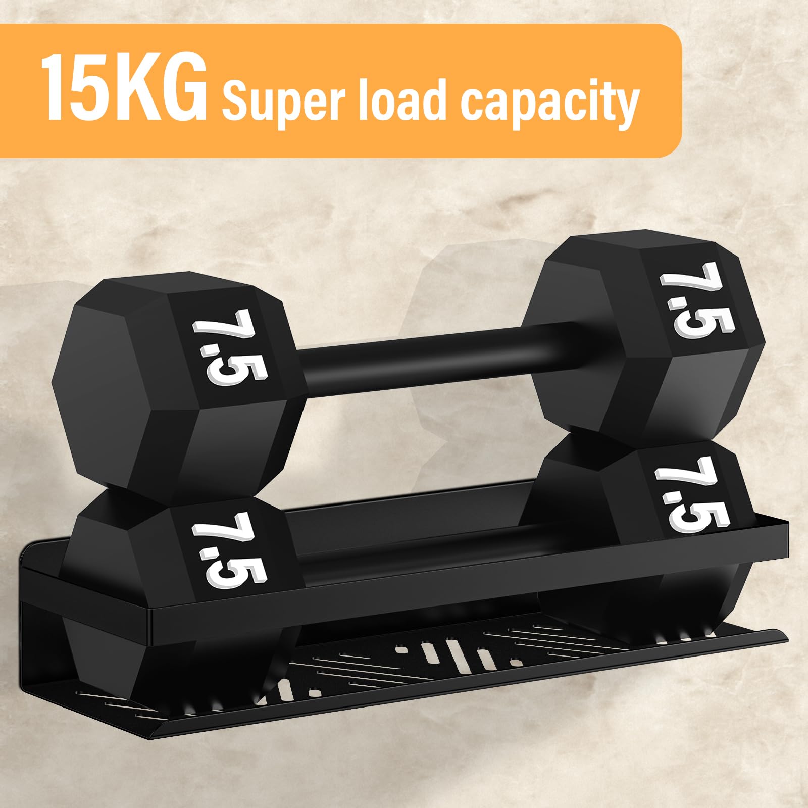 2 Pezzi Mensola Doccia senza Foratura, Mensole Bagno in Acciaio Inox con 4 Ganci, Portaoggetti Doccia, Porta Bagnoschiuma da Doccia per 2 Metodi di Installazione (Nero)