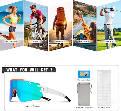 Miniatura 7 de Gafas de sol polarizadas de béisbol para hombres y mujeres, gafas de sol deportivas UV400, softbol, correr, ciclismo, MTB