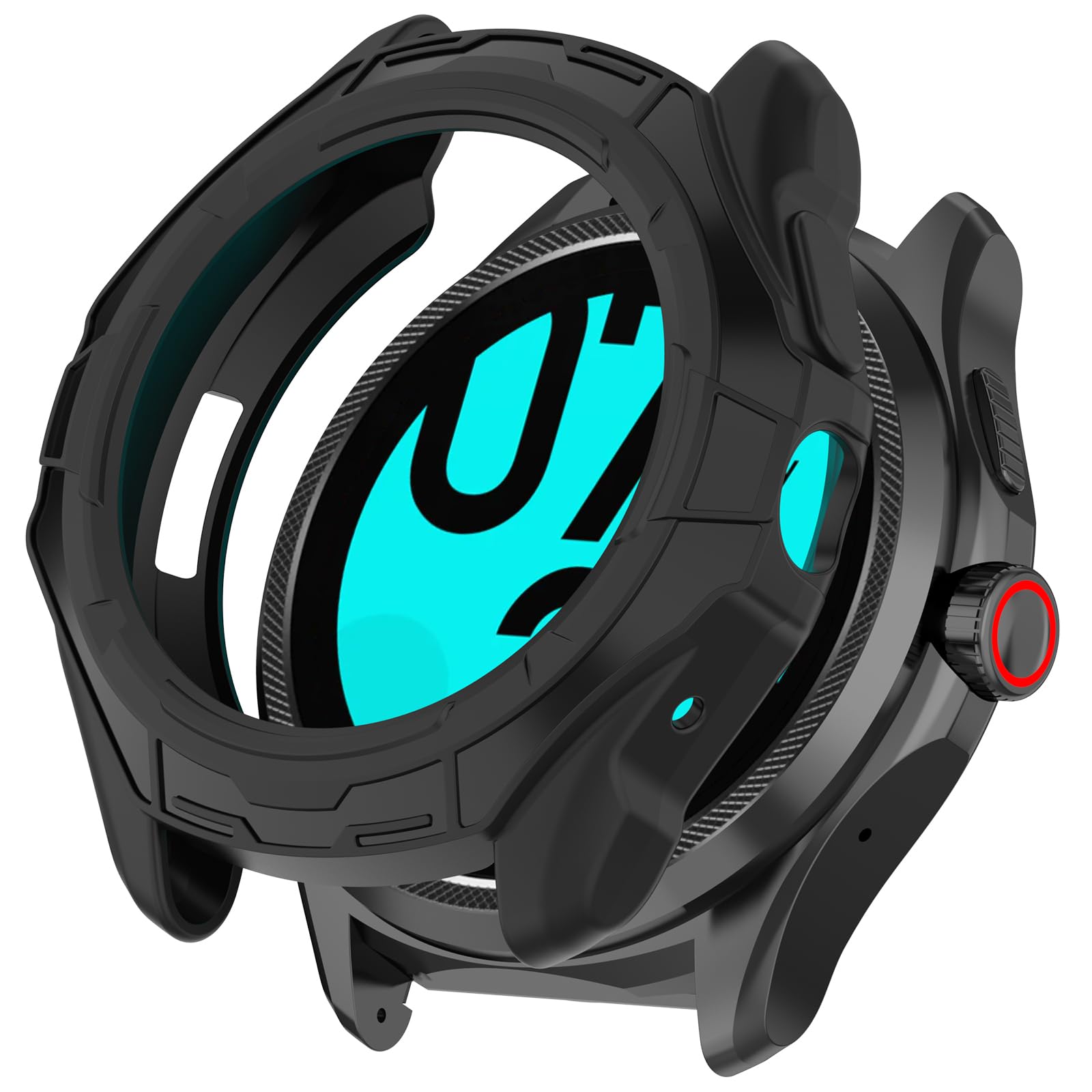 MOTONG Compatible with Ticwatch Pro 5 Enduro Protective Case - TPU Protective Watch Case Cover Shell Compatible with Ticwatch Pro 5 Enduro(Black)