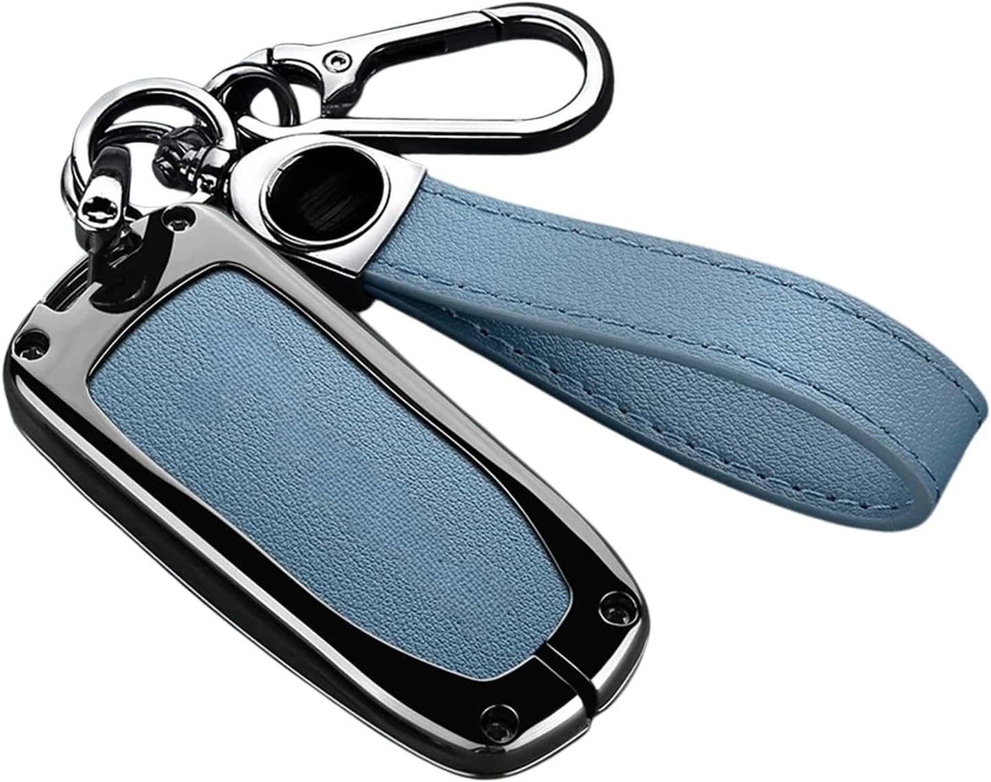 Zinc Alloy Car Key Fob Cover Protective Case Holder Compatible For Tesla Model 3 Model Y Model X Model S Auto Accessory(C Blue 03)