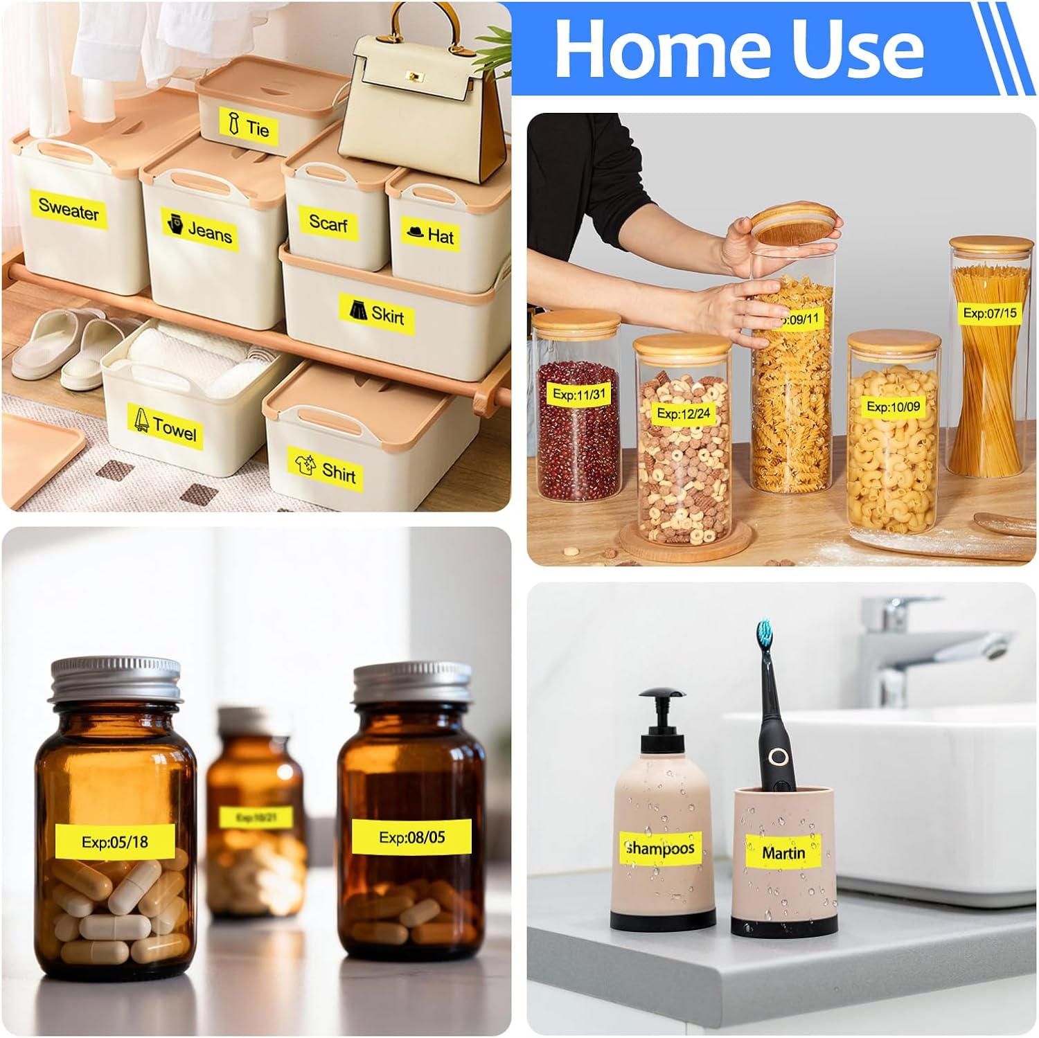 USUPERINK 5PK Compatible for Ptouch TZe-S651 TZ-S651 TZ-651 TZe-651 24mm 1'' Laminated Black on Yellow Extra Strength Label Tape for PT-D600 D600VP P700 P710BT P750W E550W Label Maker