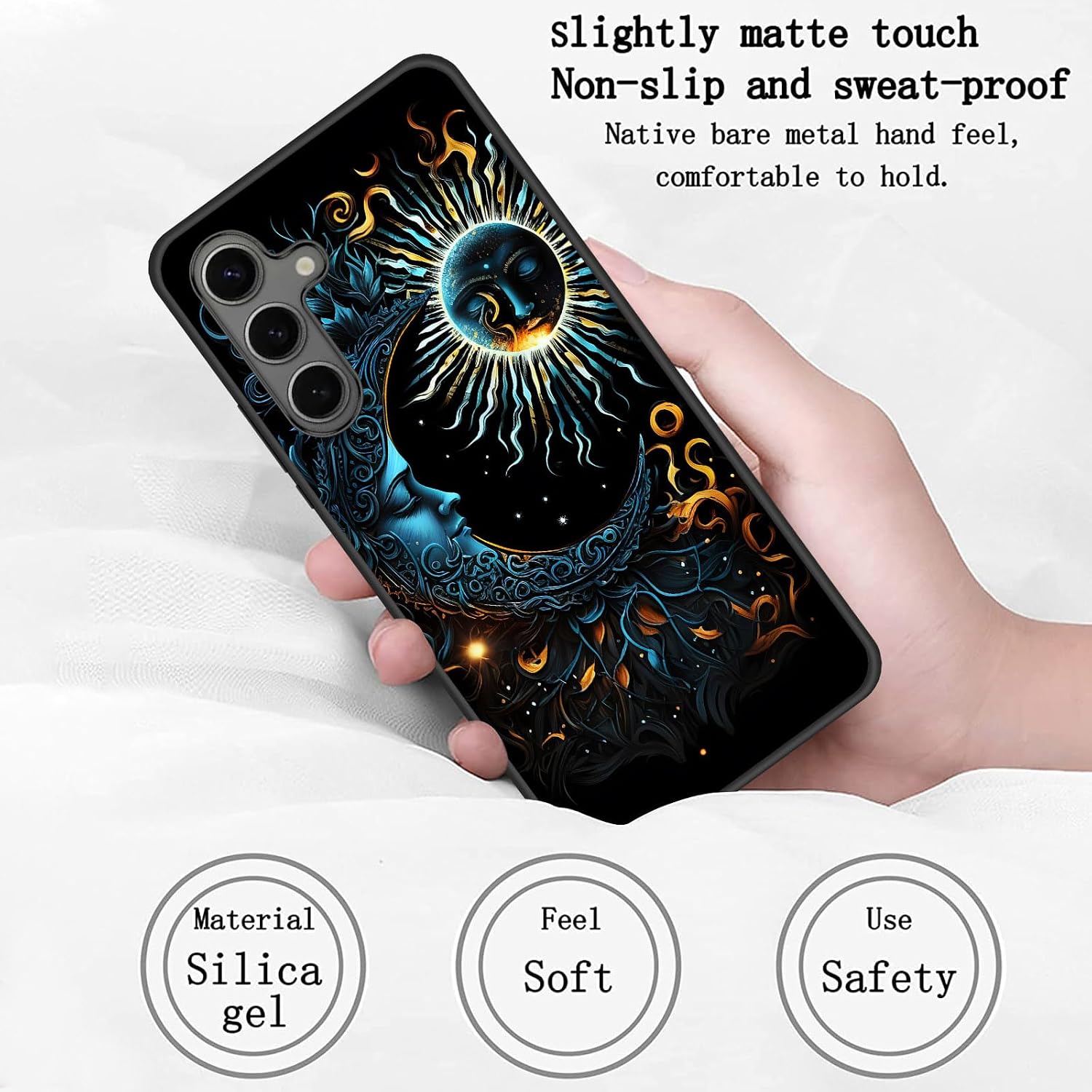 for Galaxy A17 5G Case,Slim Shockproof TPU Soft Rubber Silicone Cover Phone Case for Samsung Galaxy A17 5G 6.7 inch 2026,Sun and Moon Aesthetics thumbnail
