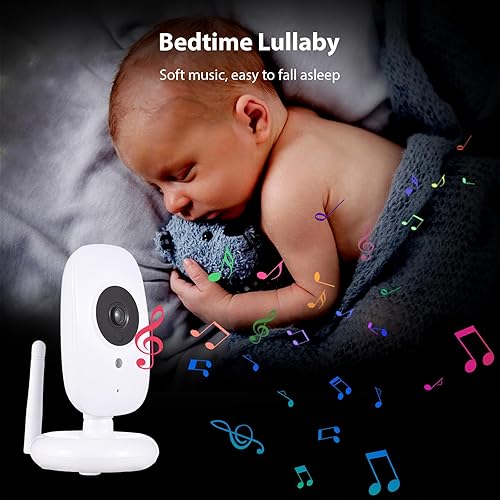 Miniatura 4 de Matybobe Monitor de bebé inalámbrico con cámara y audio-2.4 pulgadas pantalla LCD monitor de video con cámara, comunicación de 2 vías, pantalla de