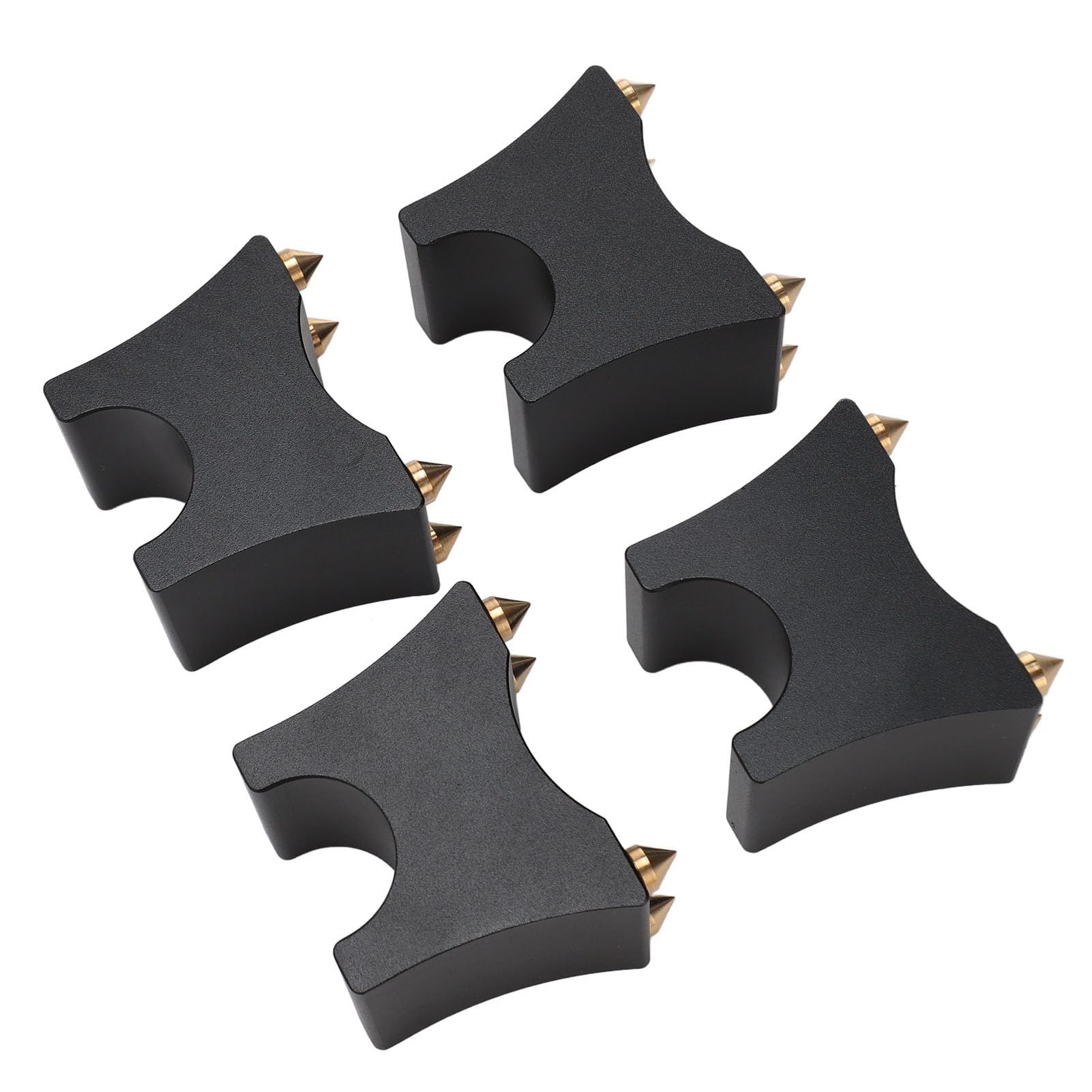 AMONIDA Soporte Ajustable con Punta HiFi Que Absorbe los Golpes para Amplificadores e Instrumentos Musicales Aleación de Aluminio 4 Uds (Black)